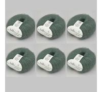 Sally by Permin Lot de 6 fils moelleux en alpaga superfine, coton et mérinos (175 m/50 g) (12 sauge)