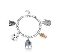 SALLY ROSE Star Wars Charm Bracelet for Women Official License, 7"+ .75" Star Wars Bracelet with 5 Unique Charms