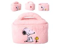 SALLY ROSE Trousse de maquillage moelleuse sous licence officielle, jolie trousse de maquillage avec Snoopy, Stitch, Care Bears, et Hello Kitty, Snoopy