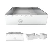 Sallys Cadre de cuisson - Taille réglable de 24 x 19 cm à 32 x 46 cm - 10 cm de haut - Moule carré en acier inoxydable - Avec graduation - Passe au lave-vaisselle