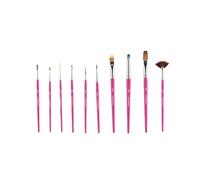 Sallys Lot de 10 pinceaux - Kit d'outils pour décoration de gâteaux, biscuits et desserts, pour peindre des gâteaux, muffins et biscuits, pas de poils d'animaux, 100 % poils synthétiques