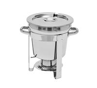 Salmeee Chauffe-plat en acier inoxydable pour soupe 7 l - Chauffe-plat - Chauffe-soupe avec pied - Récipient à soupe pour buffet, restauration, restauration et fête, 7L Edelstahl Chafing Dish