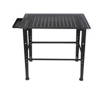 Salmeee Weilding Table de soudage en métal, 598 kg, capacité de charge 91 x 60 cm, plaque perforée, table de soudage, un compartiment de rangement supplémentaire pour petits contrepoids