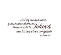 Salmos 4:8 Espagnol Paz Me Acostare Y Asimismo Donmine Stickers gravés 42x107.4cm Modification et ajout d'informations possibles Café