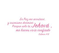 Salmos 4:8 Espagnol Paz Me Acostare Y Asimismo Donmine Stickers gravés 50.4x128.9cm Étanche Rose