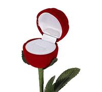 Salmue Boîte à bagues, Présentoir de mariage, en flanelle rose, Forme de fleur, Boîte de rangement