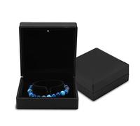 Salmue Boîte-Cadeau de Bijoux avec lumière LED, Collier Bracelet bagues Pendentif étui de Rangement pour Proposition de Mariage fiançailles Saint-Valentin faveurs Anniversaires Breloques (Bracelet)