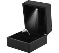 Salmue Boîte-cadeau de bijoux avec lumière LED, collier Bracelet bagues pendentif étui de rangement pour proposition de mariage fiançailles Saint-Valentin faveurs anniversaires breloques (Bague), 1, 1