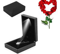 Salmue Boîte-Cadeau de Bijoux avec lumière LED, Collier Bracelet bagues Pendentif étui de Rangement pour Proposition de Mariage fiançailles Saint-Valentin faveurs Anniversaires Breloques (Pendentif)