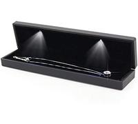 Salmue Boîte-cadeau de bijoux avec lumière LED, collier Bracelet bagues pendentif étui de rangement pour proposition de mariage fiançailles Saint-Valentin faveurs anniversaires breloques (Collier)