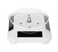 Salmue Stand solaire alimenté par rotation, vitrine solaire 360 degrés tourne-disque tournant montre téléphone organisateur de présentoir de support de (blanc)