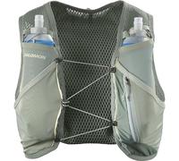Salomon Active Skin 4 Gilet d'hydratation Trail Running Randonnée Vélo Unisexe avec flasques d'hydratation incluses, Facilité d’hydratation, Fit précis, Rangement optimisé, Vert, XS