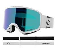 Salomon AKSIUM 2.0 Masque, masque ski anti-buée unisexe pour trail running et aventures en montagne, Blanc/Mid Blue
