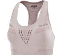 Salomon - Brassière technique avec coussinets amovibles - Elevate Move'On Bra W Etherea/Heather pour Femme - Taille XS - Beige Beige XS