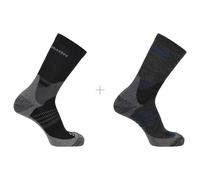 Salomon Chaussettes X Ultra Access Crew – Lot de 2, laine mérinos, semelle rembourrée, randonnée