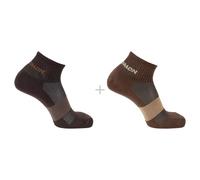 Salomon - Evasion Ankle 2-Pack - Chaussettes multifonctions - EU 42-44 - dark earth / walnut