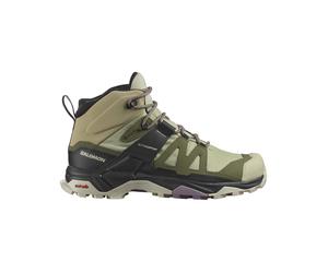 Salomon - Chaussures de randonnée journée en GORE-TEX - X Ultra 4 Mid GTX W Alfalfa/Deep Lichen Green/Almond pour Femme - Taille 3,5 UK - Vert Vert 3,5 UK