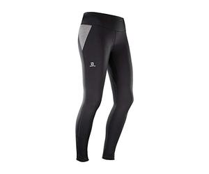 Salomon, Collant de Compression pour Course à pied, Pour Femme, AGILE LONG TIGHT, Jersey, Noir, Taille: XL, L40363400