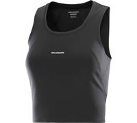 Salomon - Débardeur court haute performance - Shakeout Bliss Tanklette W Deep Black pour Femme - Taille L - Noir Noir L