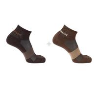Salomon - Evasion Ankle 2-Pack - Chaussettes multifonctions - EU 42-44 - dark earth / walnut