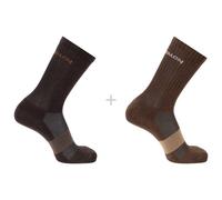 Salomon - Evasion Crew 2-Pack - Chaussettes multifonctions - EU 39-41 - dark earth / walnut