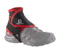 Salomon Guêtres hautes Trail Gaiters High, maille durable, facile à enfiler – Noir Rouge Taille L