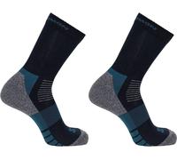 Salomon Merino Crew 2 Pack Walking Socks Mens Noir/Bleu L 7.5-10 Male