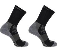 Salomon Merino Crew 2 Pack Walking Socks Womens Noir/Gris M 5.5-7 Female