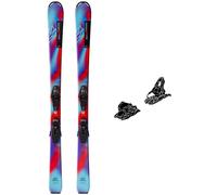 Pack ski." Salomon Qst Jr S + C5 Gw J75 Pastel Neon Blue 3/poppy Red/black 26 - Enfant - Rouge / Bleu / Violet - taille 100 - modèle 2026