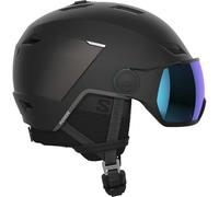 Salomon Pioneer LT Visor Casque, Casque Ski et Snowboard Unisexe pour Trail Running, sécurité Montagne et Sports Outdoor, Noir/Un ML Bleu, S