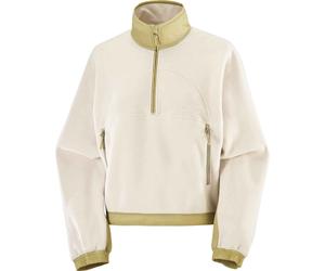 Salomon - Polaire courte à demi-zip - Chroma Fleece Crop HZ W Whisper White/Gray Green - Taille L - Beige Beige L