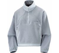 Salomon - Polaire de randonnée à col zippé - Chroma Fleece Crop HZ W Trade Winds Pear Blue pour Femme - Taille S - Gris Gris S