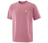 Salomon - T-shirt urbain en coton biologique stretch - Round Logo Graphic Dusky Orchid pour Homme en Coton - Taille M - Bordeaux Bordeaux M
