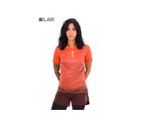 Salomon - T-shirt technique sans coutures - S/Lab Ultra Tee Aop W Burnt Sienna/Decadent Chocolate pour Femme - Taille L - Orange Orange L