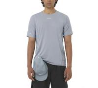Salomon T-shirt Sense Aero GFX Homme, manches courtes ultraléger et respirant, Bleu/Gris S