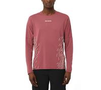 Salomon - T-shirt à manches longues ultraléger - Sense Aero LS Tee GFX M Nocturne/Whisper White pour Homme - Taille M - Bordeaux Bordeaux M