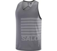 SALOMON Sense Aero Singlet Gfx - Homme - Gris / Blanc - taille L- modèle 2025