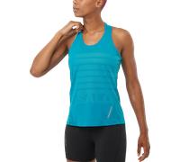 Salomon SENSE AERO SINGLET GFX W Débardeurs L Bleu