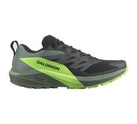 Salomon - Sense Ride 5 - Chaussures de trail - EU 47 1/3 - black / laurel wreath / green gecko