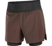 Salomon - Short respirant à séchage rapide - Sense Aero 2In1 Shorts 5" M Coffee Bean pour Homme - Taille M - Marron Marron M