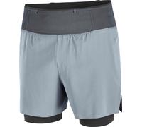 Salomon - Short respirant à séchage rapide - Sense Aero 2In1 Shorts 5" M Trade Winds pour Homme - Taille XL - Gris Gris XL