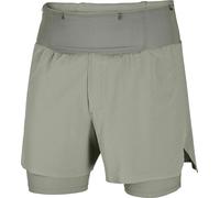 Salomon - Short respirant à séchage rapide - Sense Aero 2In1 Trail 5" M Castor Gray pour Homme - Taille L - Gris Gris L