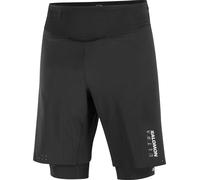 Salomon - Short respirant avec cuissard intégré - S/Lab Ultra 2In1 Shorts M Deep Black pour Homme - Taille S - Noir Noir S