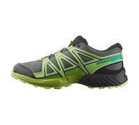 Chaussures Salomon Speedcross gris foncé vert citron pour enfant - 32