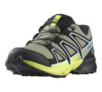 Salomon Speedcross Climasalomon Waterproof, Chaussures de course sur sentier Mixte enfant, Deep Lichen Green Black Safety Yellow, 33 EU