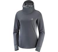 Salomon, Sweatshirt de Sport pour Femme, AGILE LS HOODIE W, Polyester, Gris foncé (Ebony/Heather), Taille S, LC1158500