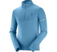 Salomon, Sweatshirt de Sport pour Homme, AGILE HZ MID M, Polyester, Bleu clair (Fjord Blue/Lyons Blue), Taille : M, LC1165300