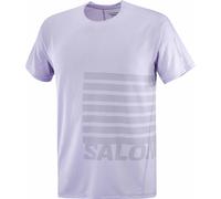 Salomon - T-shirt à manches courtes ultraléger - Sense Aero SS Tee GFX M Cosmic Sky/Castelrock pour Homme - Taille XL - Violet Violet XL