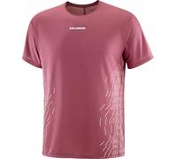 Salomon - T-shirt à manches courtes ultraléger - Sense Aero SS Tee GFX M Nocturne/Whisper White pour Homme - Taille L - Bordeaux Bordeaux L