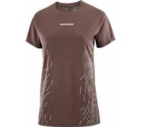 Salomon - T-shirt à manches courtes ultraléger - Sense Aero SS Tee GFX W Coffee Bean/Cosmic Sky pour Femme - Taille L - Marron Marron L